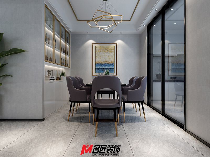 臺州市八一賓館邊輕奢風格三居室裝修案例