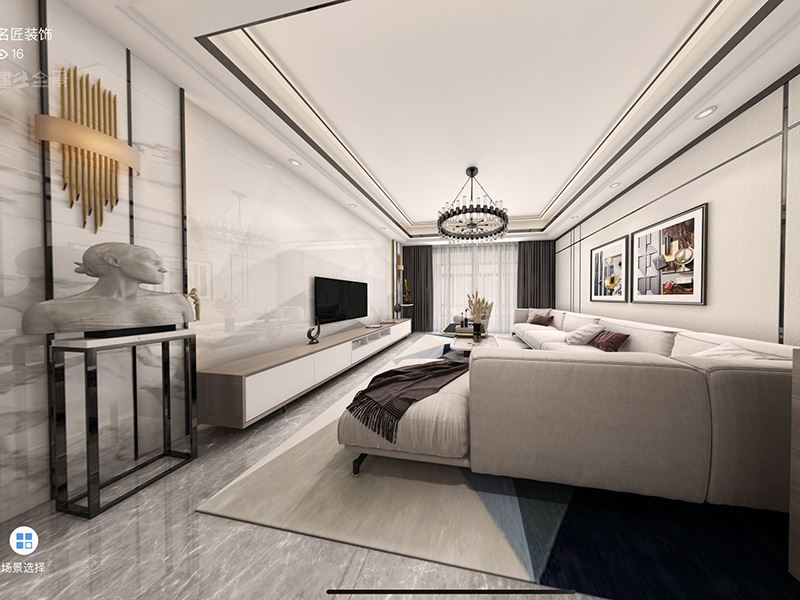 茂名市博雅新邸現代簡約風格四居室裝修案例