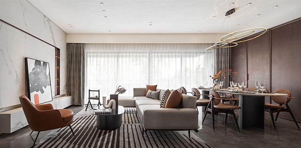 昭通市巧家縣國(guó)稅局家屬樓輕奢風(fēng)格四居室裝修案例