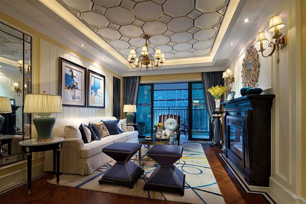 佛山市保利閱江臺歐式風格三居室裝修案例