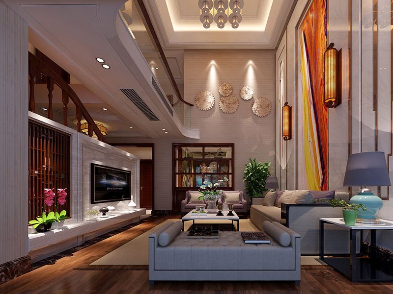 揭陽市漣漪園新中式風格復式裝修案例