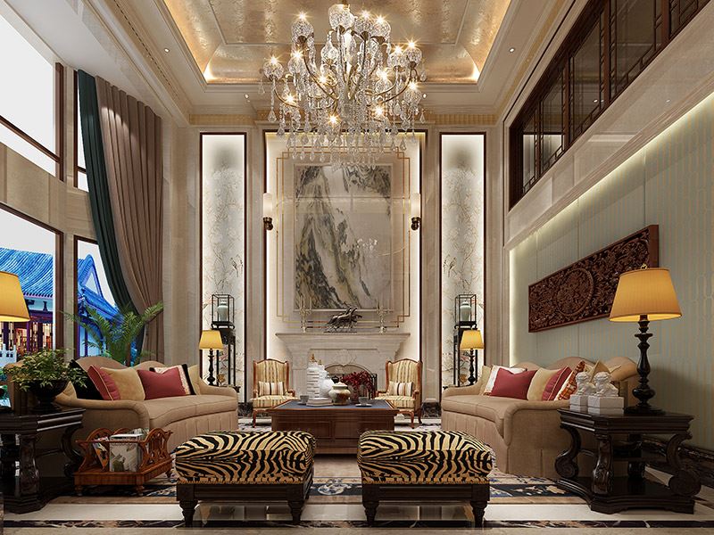 泰州市晨陽社區新中式風格別墅裝修案例