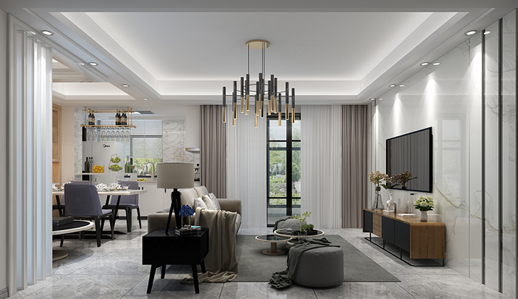 佛山市保利閱江臺現代簡約風格三居室裝修案例