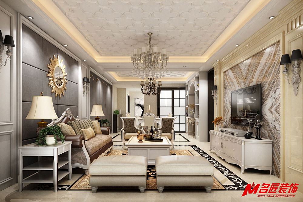 茂名市東方名苑歐式風格四居室裝修案例