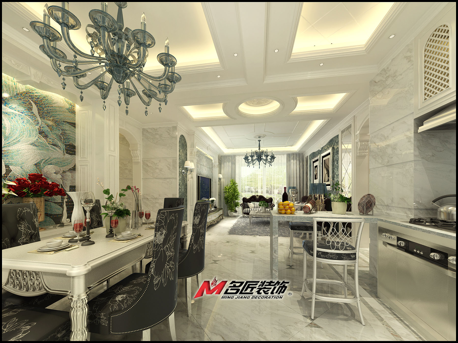 佛山市金地&middot;中南&middot;新城大境歐式風格三居室裝修案例