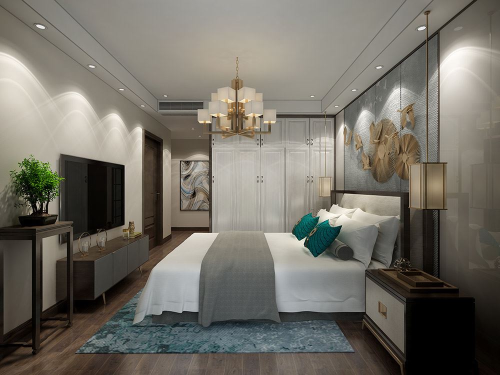 臺州市天嶺&middot;春江花苑新中式風(fēng)格三居室裝修案例