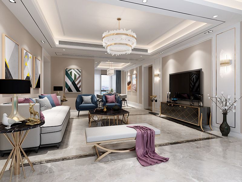 泰州市濱江國際現代簡約風格三居室裝修案例