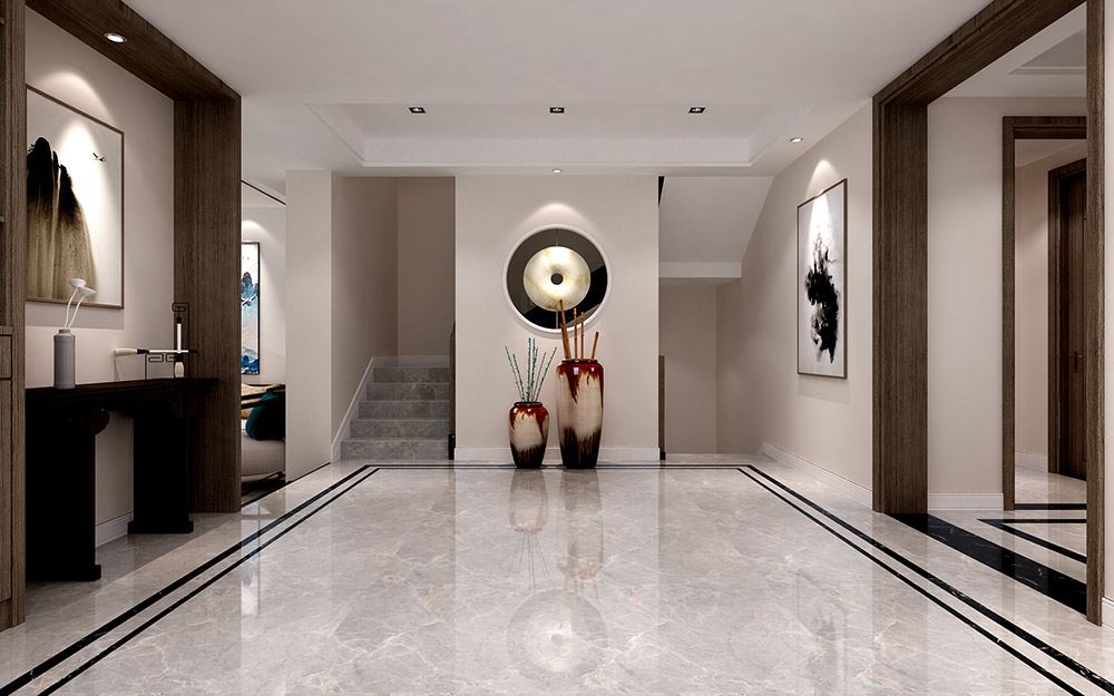 昭通市城市花園新中式風(fēng)格二居室裝修案例