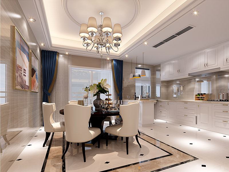 揭陽市博雅苑B區歐式風格三居室裝修案例