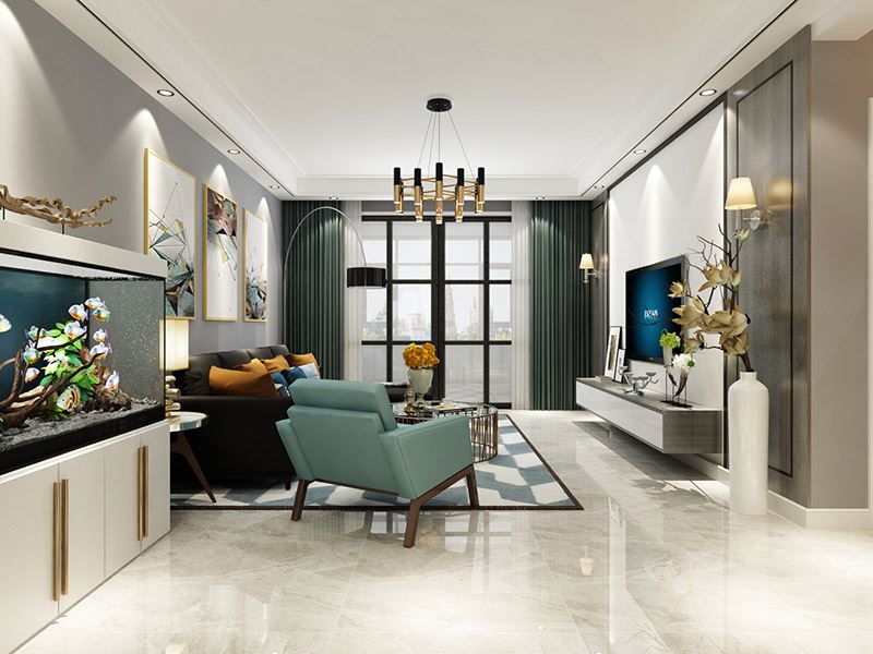 泰州市濱江新區(qū)富陽(yáng)社區(qū)二區(qū)歐式風(fēng)格三居室裝修案例