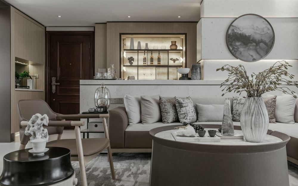 江門市五邑碧桂園新中式風格三居室裝修案例