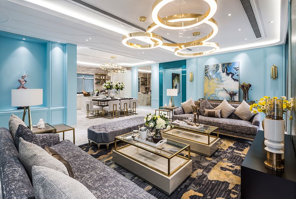 南寧市龍光玖譽湖歐式風(fēng)格三居室裝修案例