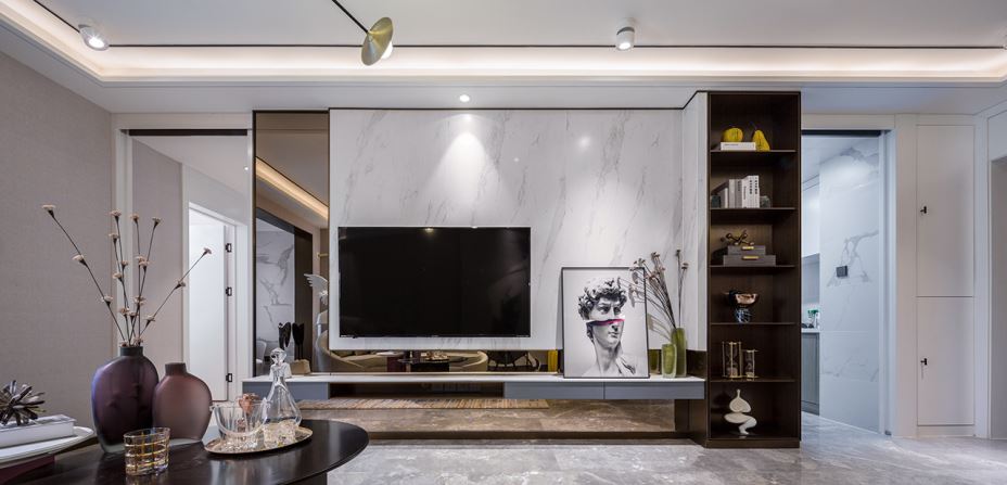 江門市五邑碧桂園輕奢風格三居室裝修案例