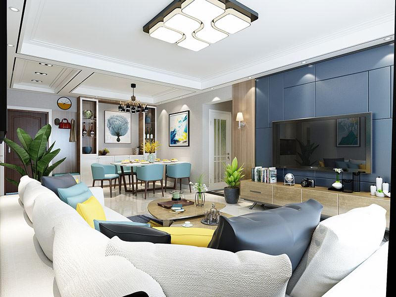 泰州市百富紳財富廣場小區現代簡約風格三居室裝修案例