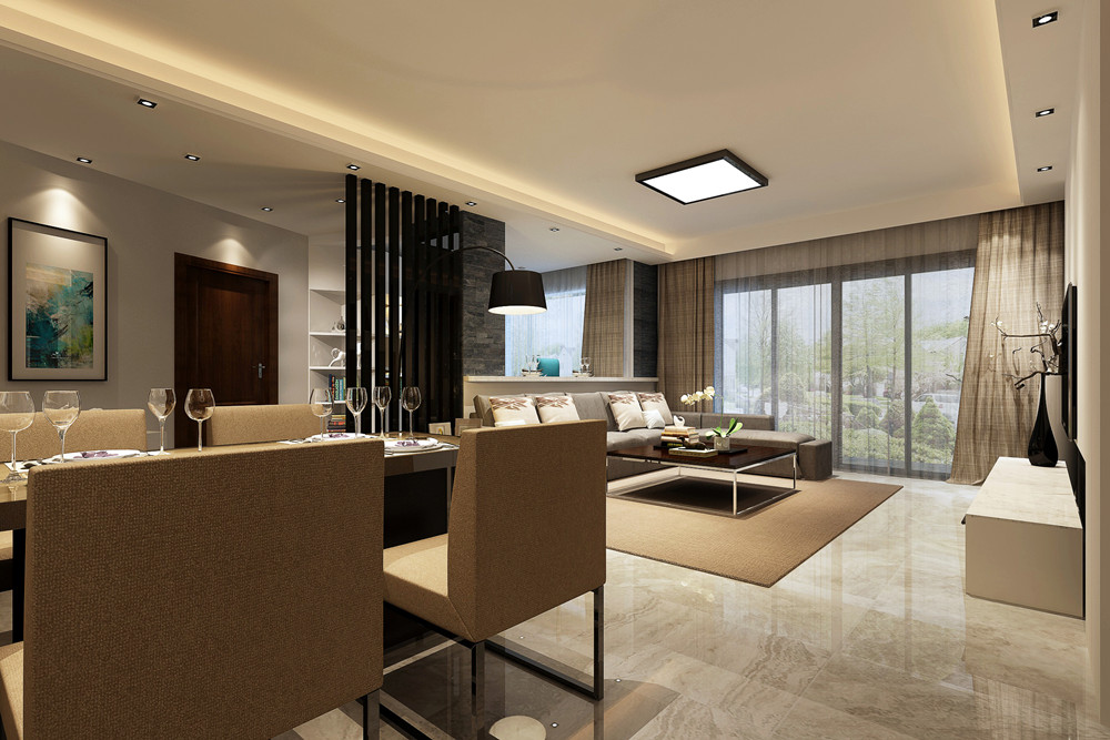 江門市銀泉花園現(xiàn)代簡約風格三居室裝修案例