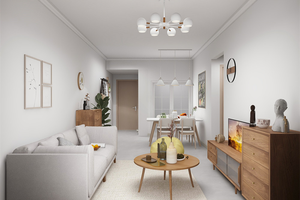 珠海市招商華發(fā)湖心明薈北歐風格三居室裝修案例