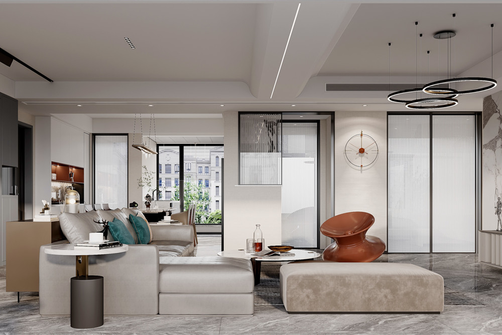 嘉興市金科旭輝公元城市現代簡約風格三居室裝修案例