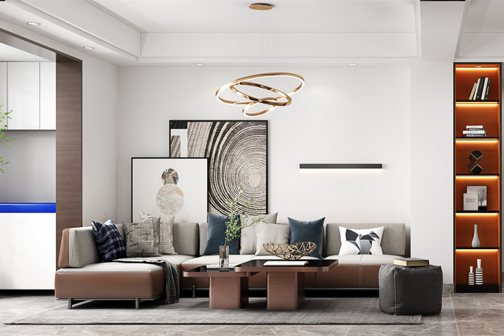 嘉興市龍光&middot;西塘江南大境現代簡約風格三居室裝修案例