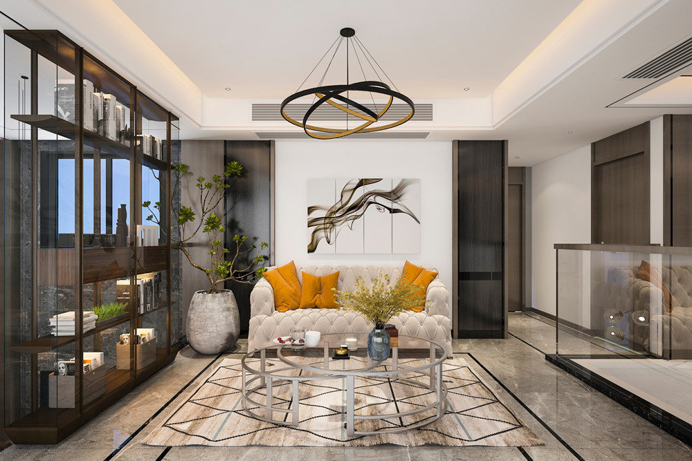 中山市越秀&middot;星匯雋庭輕奢風格四居室裝修案例