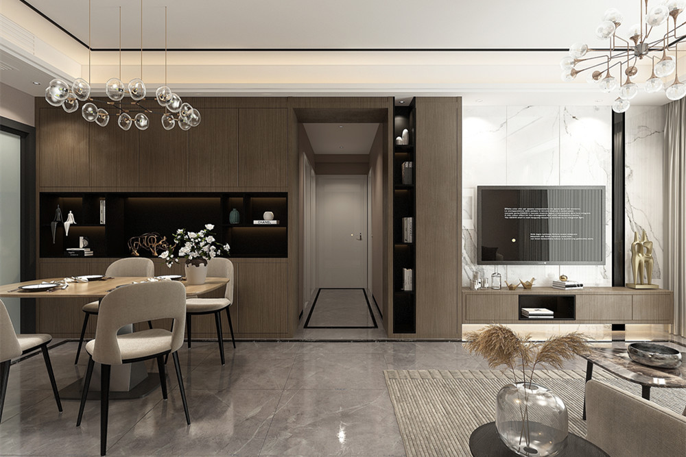 中山市恒大綠洲現代簡約風格三居室裝修案例