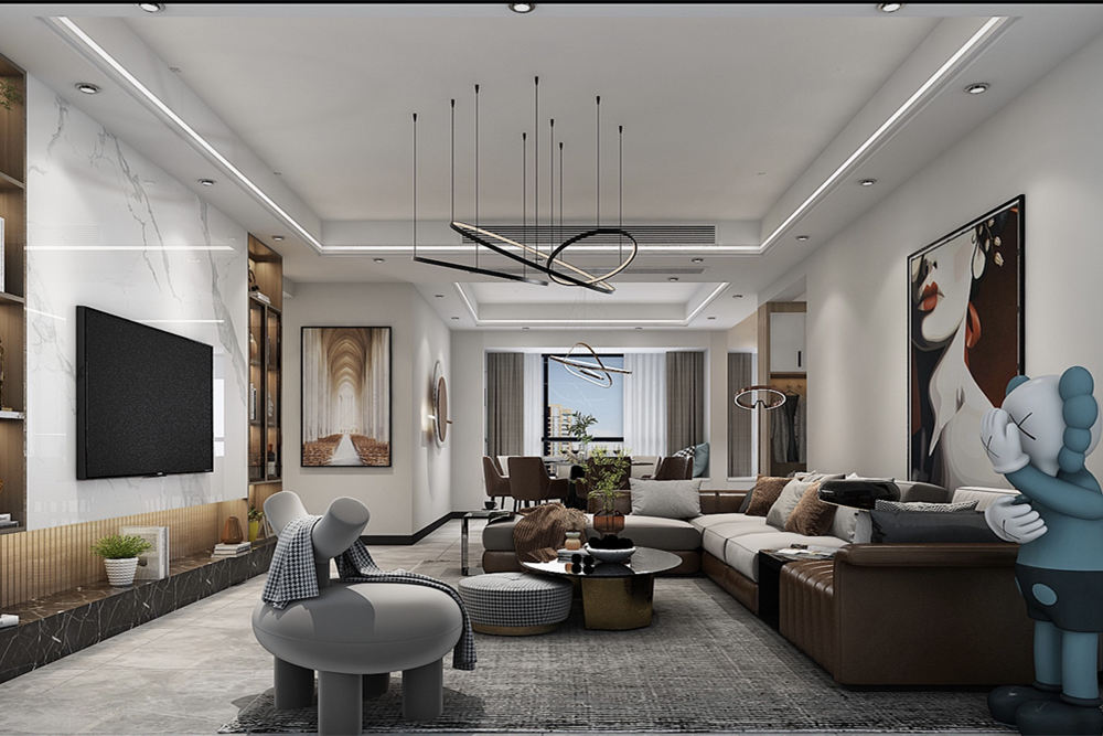 云浮市百合花城二區(qū)現(xiàn)代簡(jiǎn)約風(fēng)格三居室裝修案例