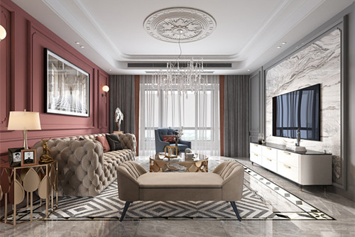 淮安市楚東嘉苑輕奢風(fēng)格三居室裝修案例