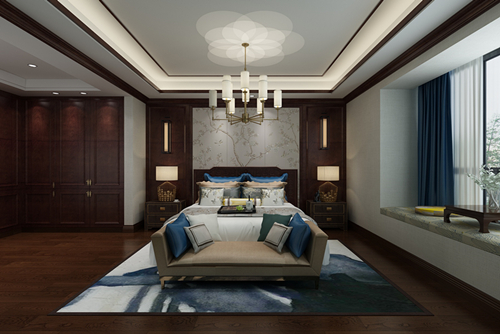 百色市田林縣富源小區新中式風格四居室裝修案例