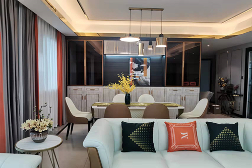 巴中市恩陽中央公園輕奢風格四居室裝修案例