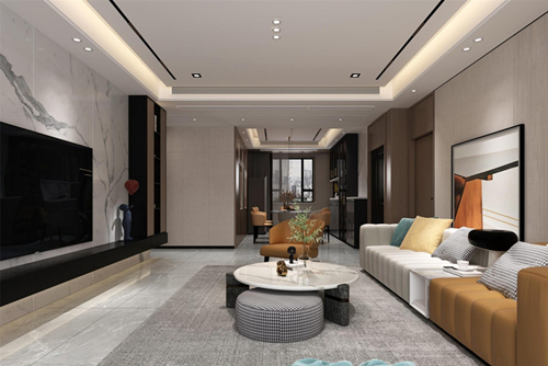 江門市珠江國際新城現代風格三居室裝修案例