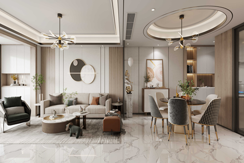 茂名市東方花園現代簡約風格三居室裝修案例