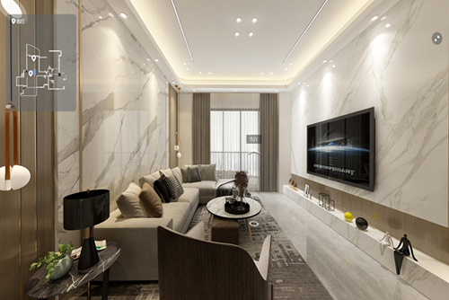 廣州市越秀濱海新城輕奢風格四居室裝修案例