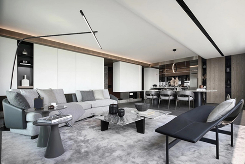 涼山彝族自治州邦泰&middot;玖熙臺現代風格平層裝修案例