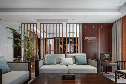 嘉興市東鼎名人府邸新中式風格四居室裝修案例