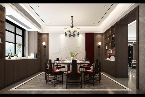 茂名市博雅新邨新中式風格別墅裝修案例