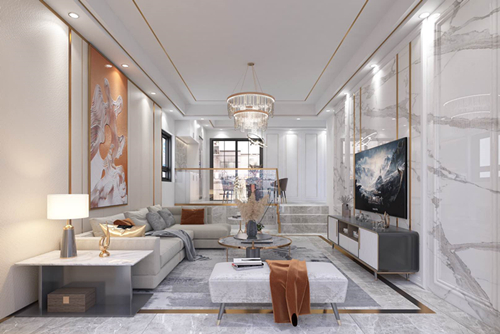 珠海市招商華發(fā)湖心明薈現代風格平層裝修案例