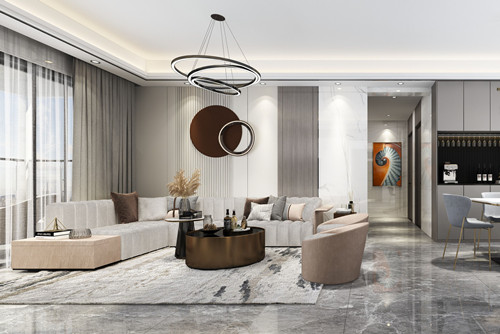 中山市燈都華廷輕奢風(fēng)格三居室裝修案例