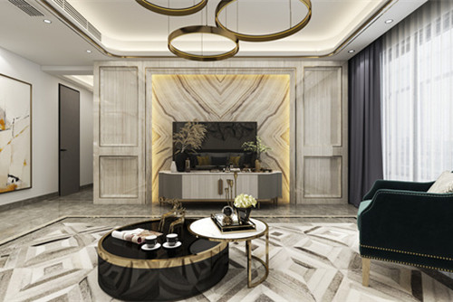 中山市翠盈明珠輕奢風格四居室裝修案例