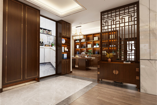 中山市燈都華廷新中式風(fēng)格五居室裝修案例