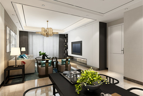 中山市萬科城新中式風格四居室裝修案例