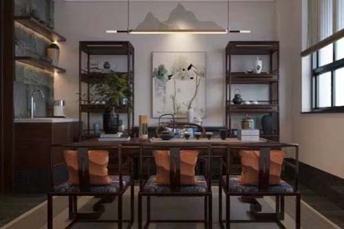 珠海市龍光玖云著新中式風格別墅裝修案例